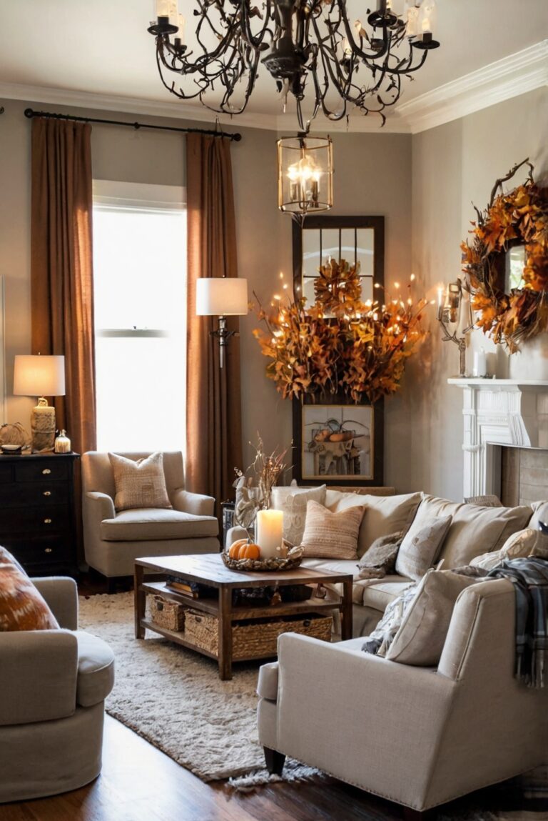 Fall home decor, Living room revamp, Interior design, Stylish home makeover, Decorative accents