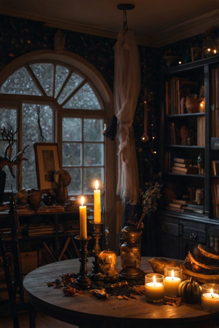 witchcraft decor, gothic home decor, mystical room decorations, occult interior design, dark aesthetic furniture