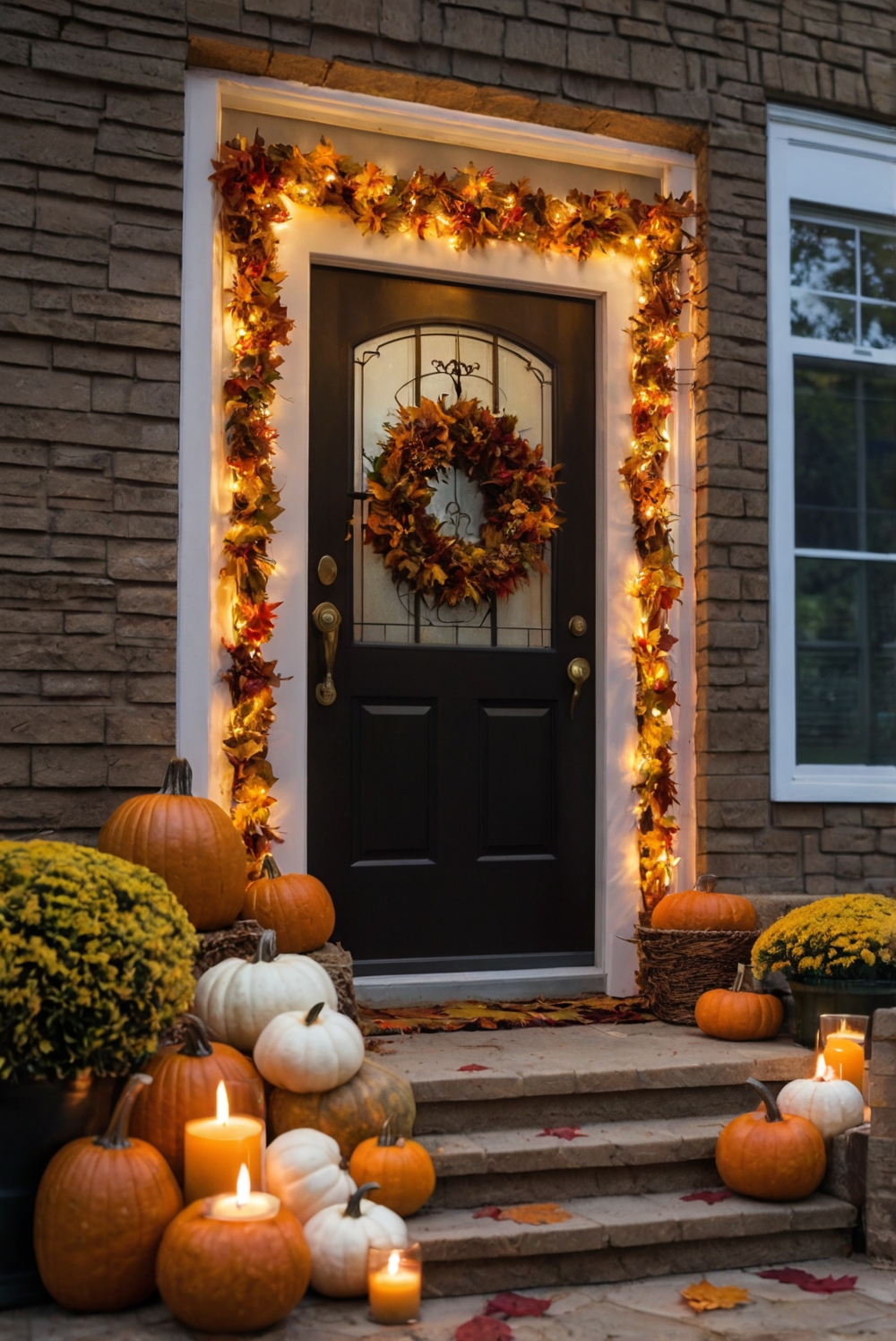 Fall front porch decor, Autumn porch decorations, Outdoor autumn decorating, Fall porch wreaths, Fall porch pumpkins